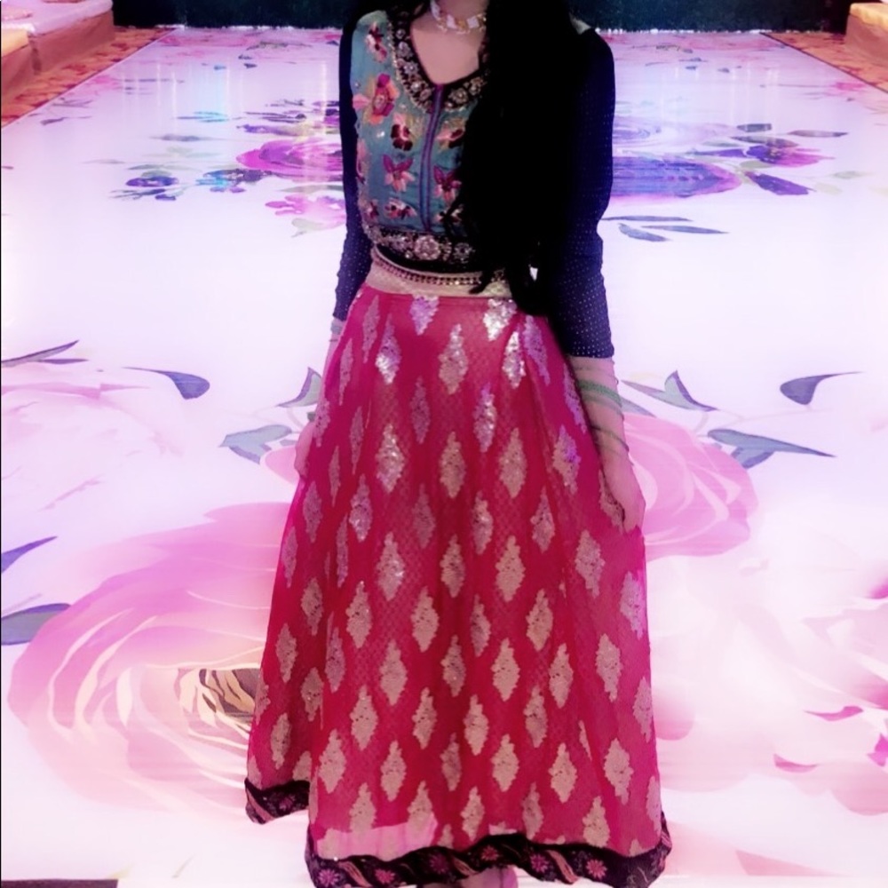 formal Floral  lengha and blouse outfit
